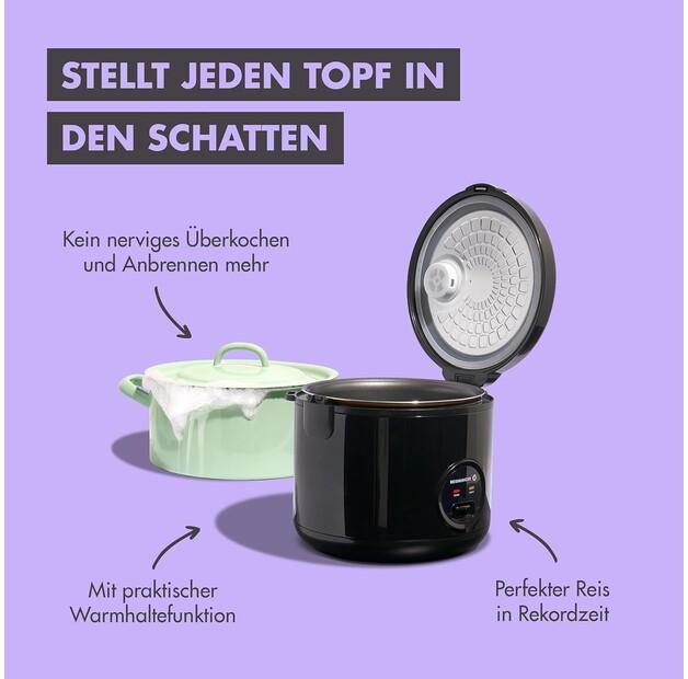 Reishunger Basis Rice Cooker with Ceramic Coating, Black (533-RK-Black-KER)