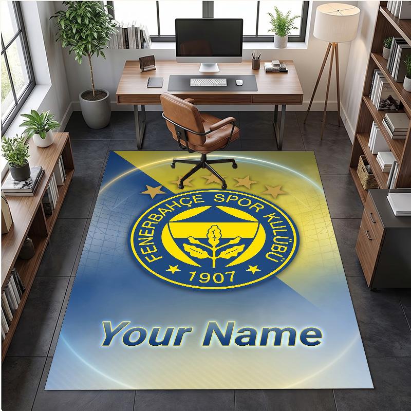 Crystal Velvet Rug Fenerbahçe FC Print Custom Name Text Floor Mat Home Decor