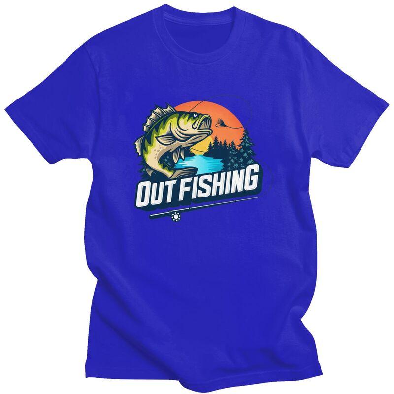 Custom Out Fishing T Shirt for Men Tshirt Casual Tee Short Sleeve Fish Fisherman Tshirt Loose Fit Clothing Gift