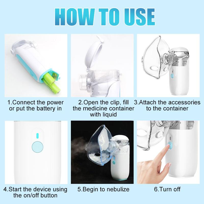 Portable Nebulizer Mini Handheld Inhaler Silent Ultrasonic Inhaler Medical Grade Nebulizer for Baby and Adult Cough Asthma