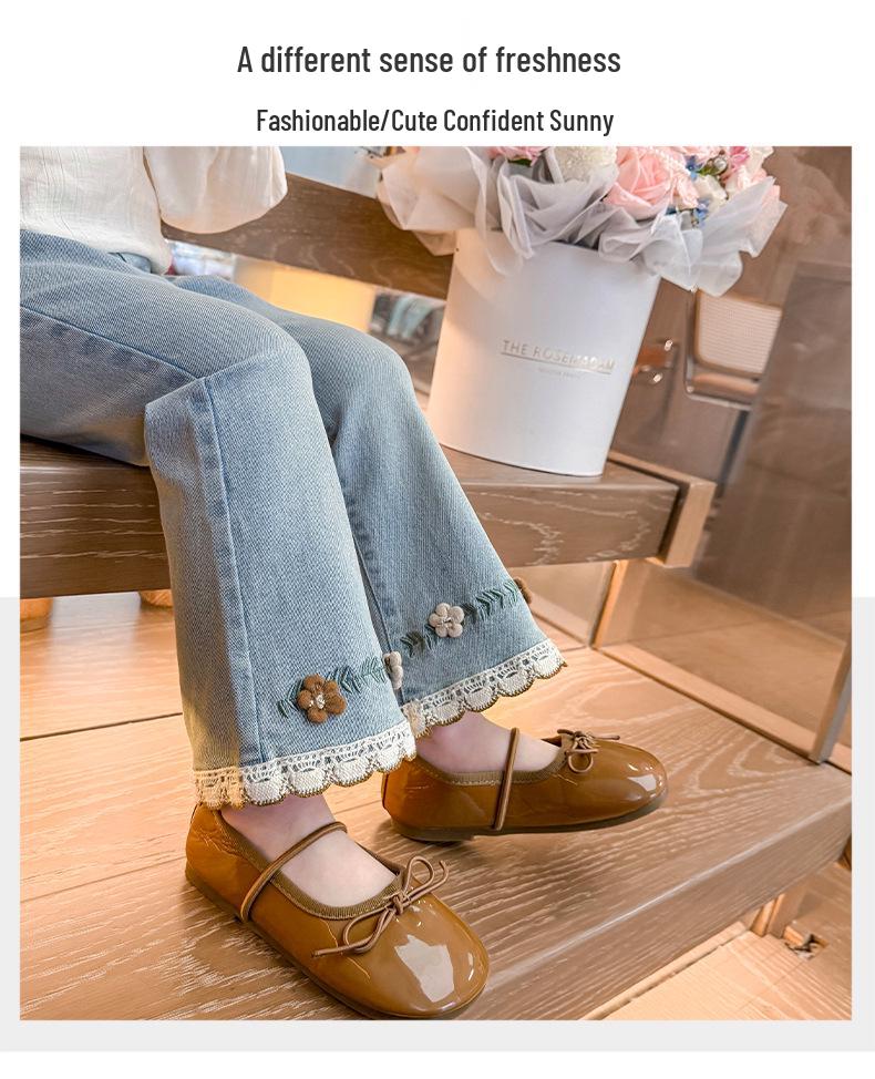 Girls' Spring & Autumn 2025 Flared Jeans: New Casual Trousers for Baby Girls