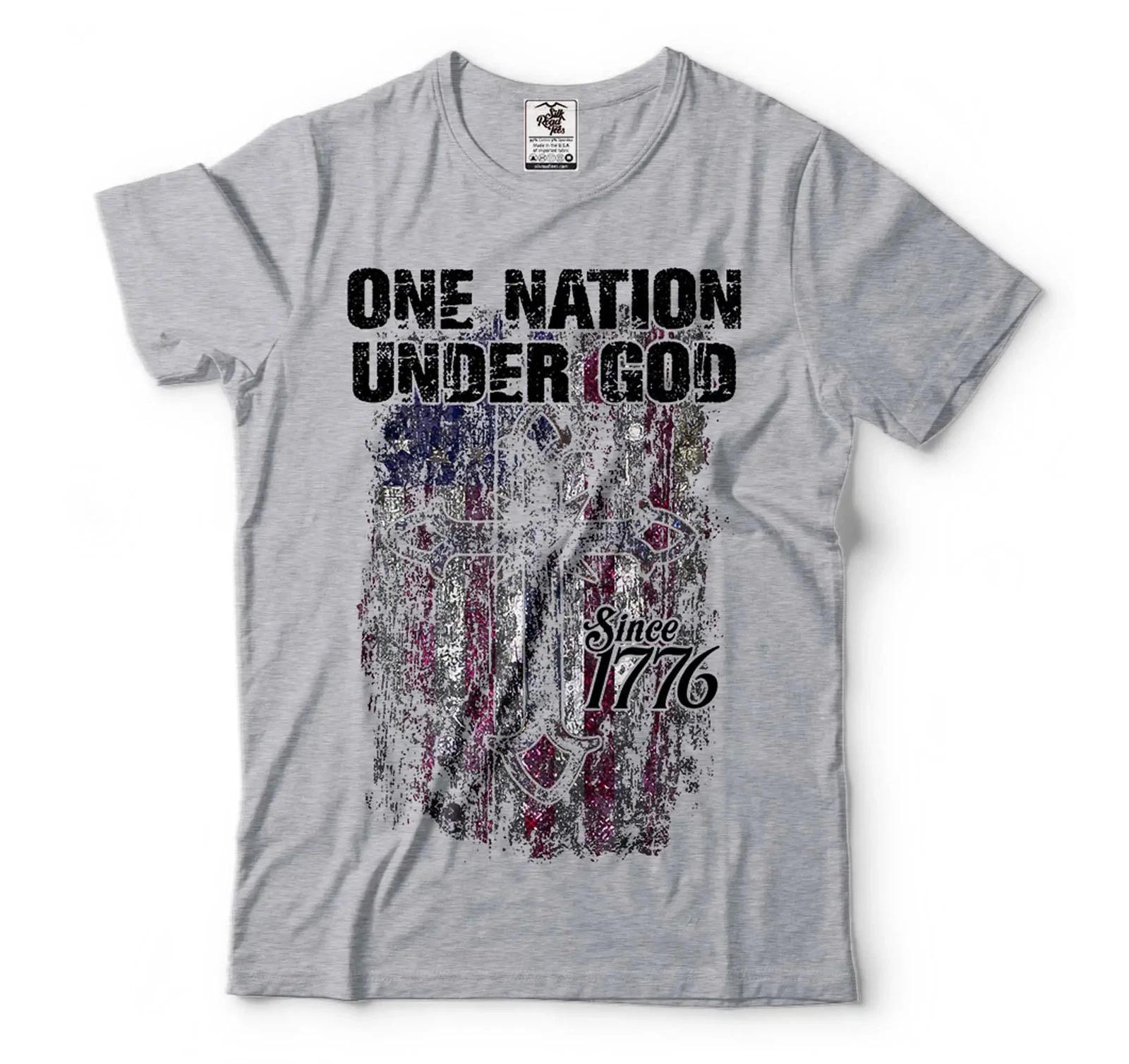 One Nation Under God Shirt 1776 Shirt USA Patriotic T-Shirt Independence Day Tee M