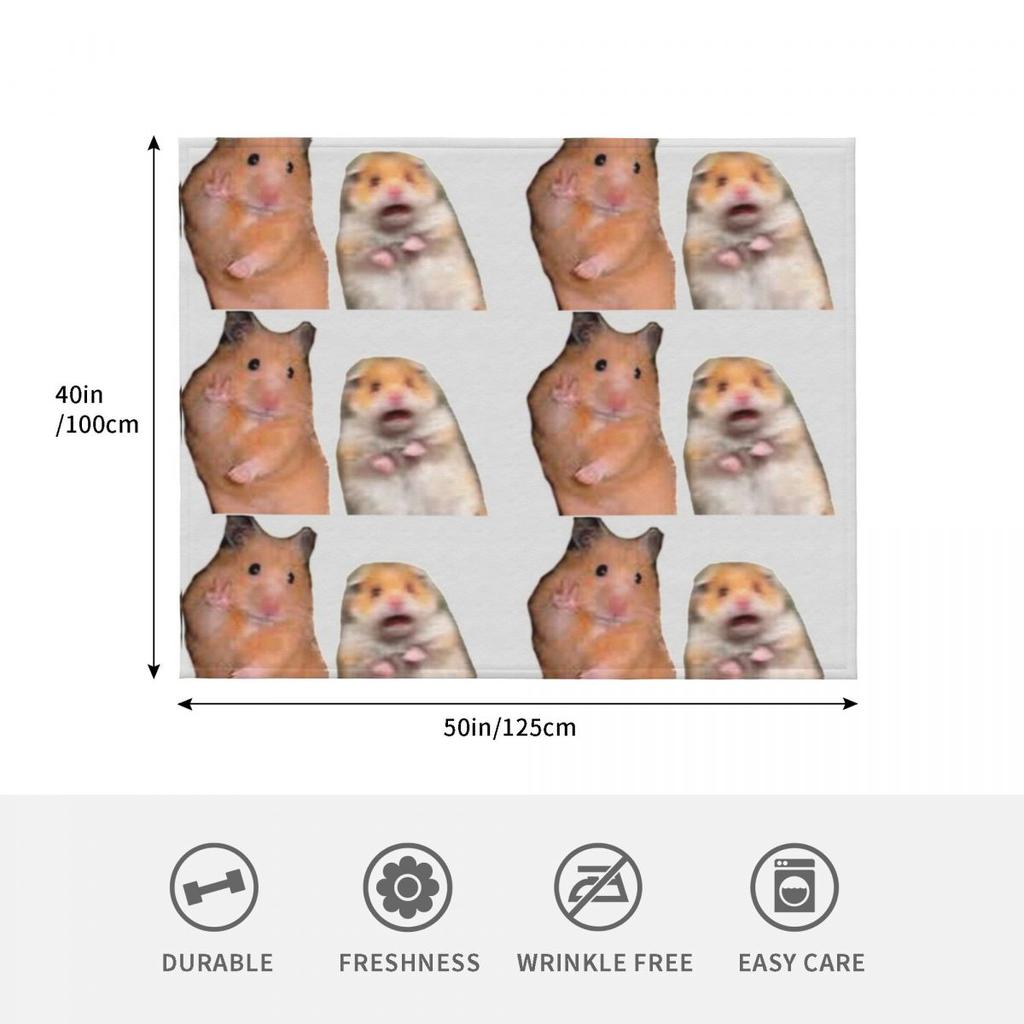 Hamster Meme Throw Blanket Multi-Purpose Hairys Summer Stuffeds Shaggy Beautifuls Blankets