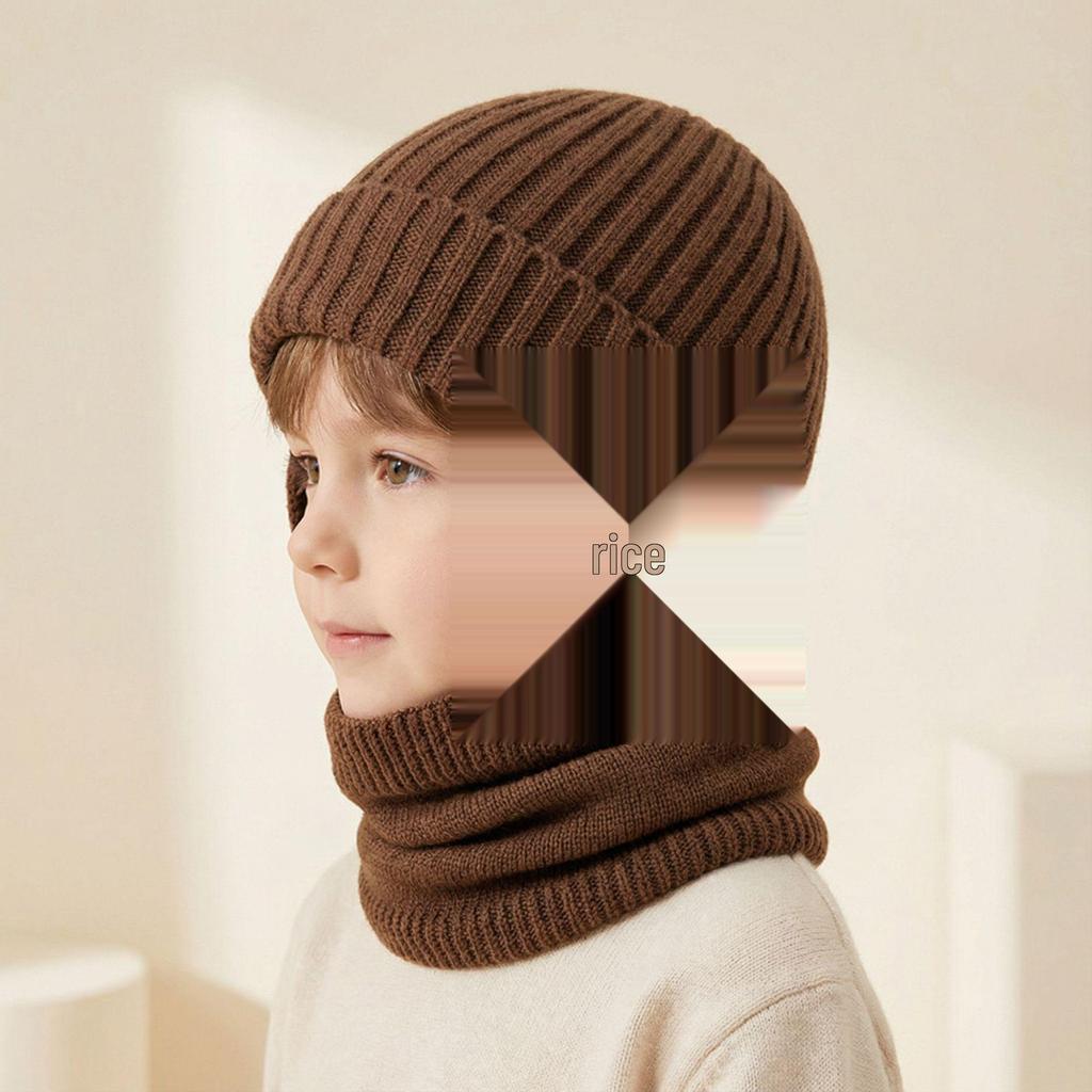 Children's Winter Snowflake Earmuffs and Scarf Set - Fleece-Lined, Thick Knit for Outdoor Cycling