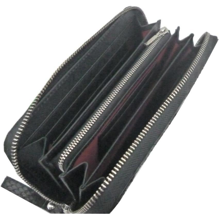 Python wallet for men and women, snakeskin round zipper long wallet 191