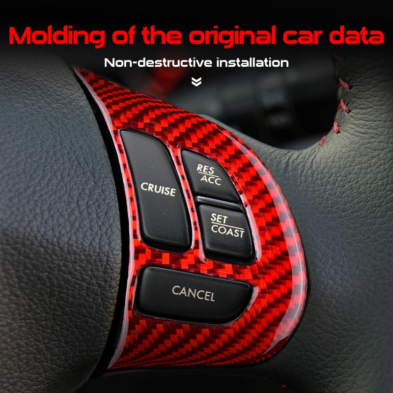Real Soft Carbon Fiber For Subaru Impreza 2009 2010 2011 Car Steering Wheel Stickers Strip Interior Trim Auto Accessories