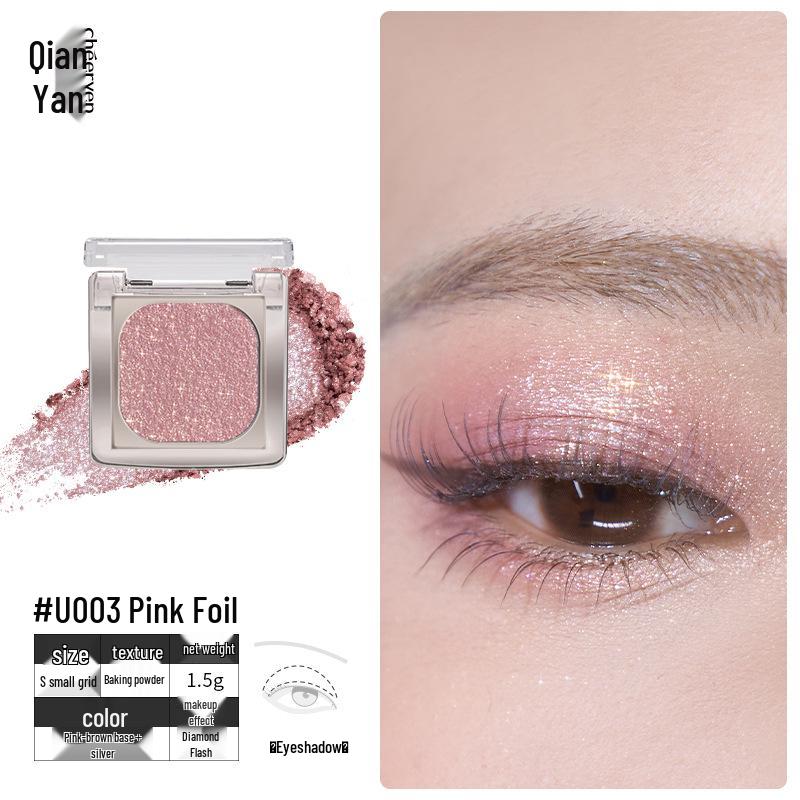 Qianyan Luxurious Crystal Eyeshadow & Blush Palette - Matte Shimmer Contour Highlighter for Daily Use