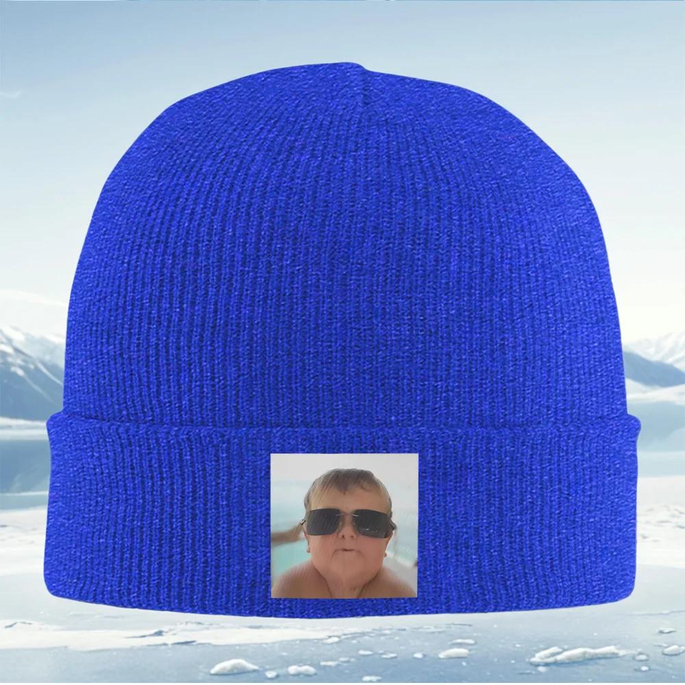 Sunglasses baby portrait summer fun Unisex Women Unisex Knitted Hat Beanie Pullover Cap Winter Thermal Warm Christmas Outdoor