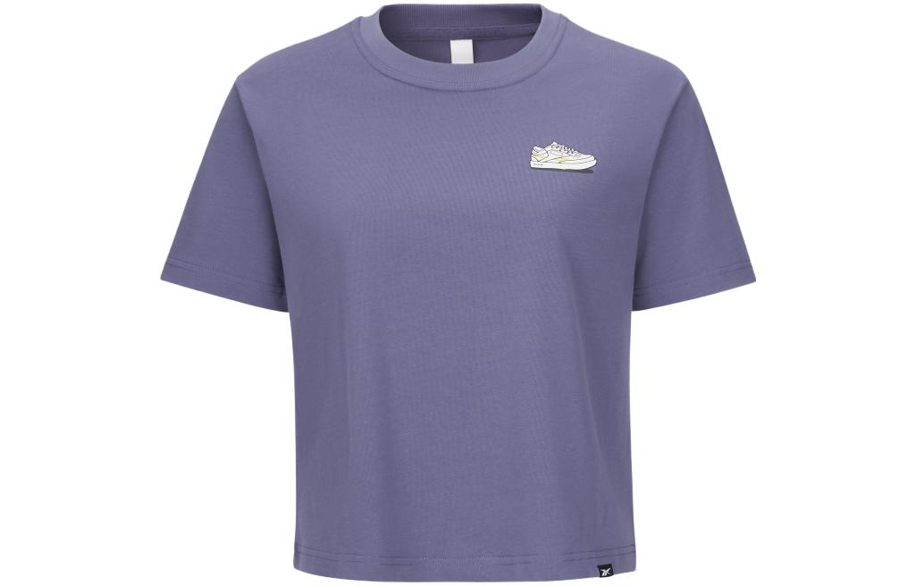 Reebok T Shirts Women s Purple Crew Neck Moderate Straight Fit 23RMS404WGP0 M