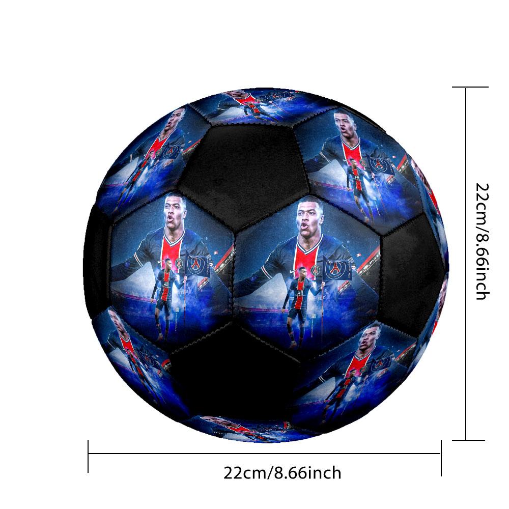 1PC Jeune Mbappé Brille taille 5 ballon de football PrahaBallon de Football en Salle Coloré Tous Âges Cousu à la Machine PVC Prêt pour la Compétition Durable Haut Rebond