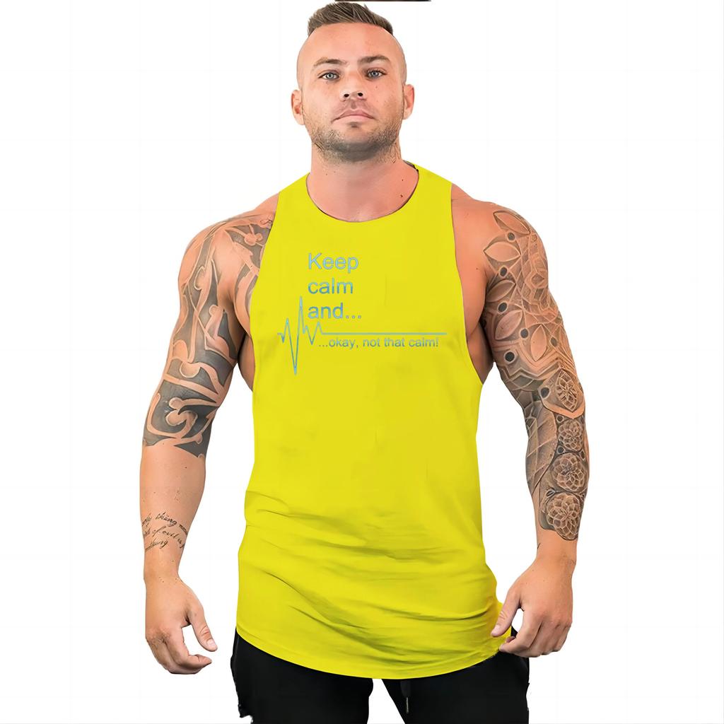 Outdoor Sports Adult Men's Fitness Vest Stylish Fun Printed Multi-color Men's Vest Top Comfortable Breathable Quick Drying