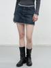 General Idea Low-Rise Cut Denim Mini Skirt [Dark Blue] / Wbe3L13504