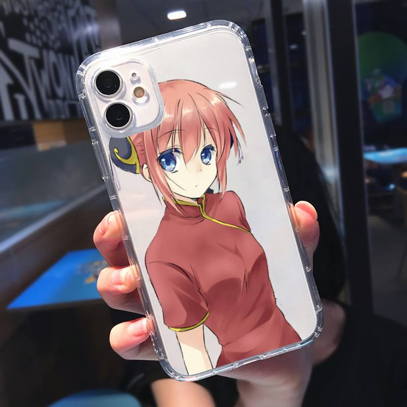 Kagura Gintama Anime lustige Telefon Fall Transparent weiche Für iphone 12 11 13 7 8 6 s plus x xs xr pro max mini
