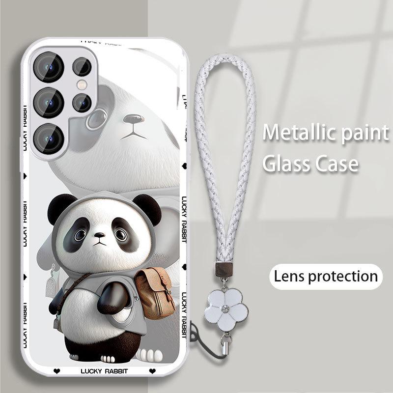 Panda Suitable for Samsung S24ULTRA Mobile Phone Case New A53 Skin-friendly Glass S22 Creative S23 All Inclusive A14
