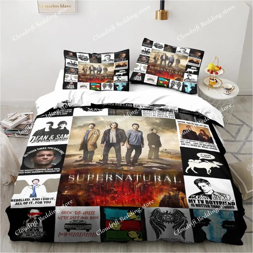 TV Series Supernatural Bedding Sets Single Twin Full Queen King Size Bed Linen Kids Girls Bedroom Decor Cartoon Duvet Cover Set