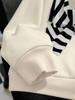 Autumn 2025 Sweet Striped Bow Sweatshirt for Women