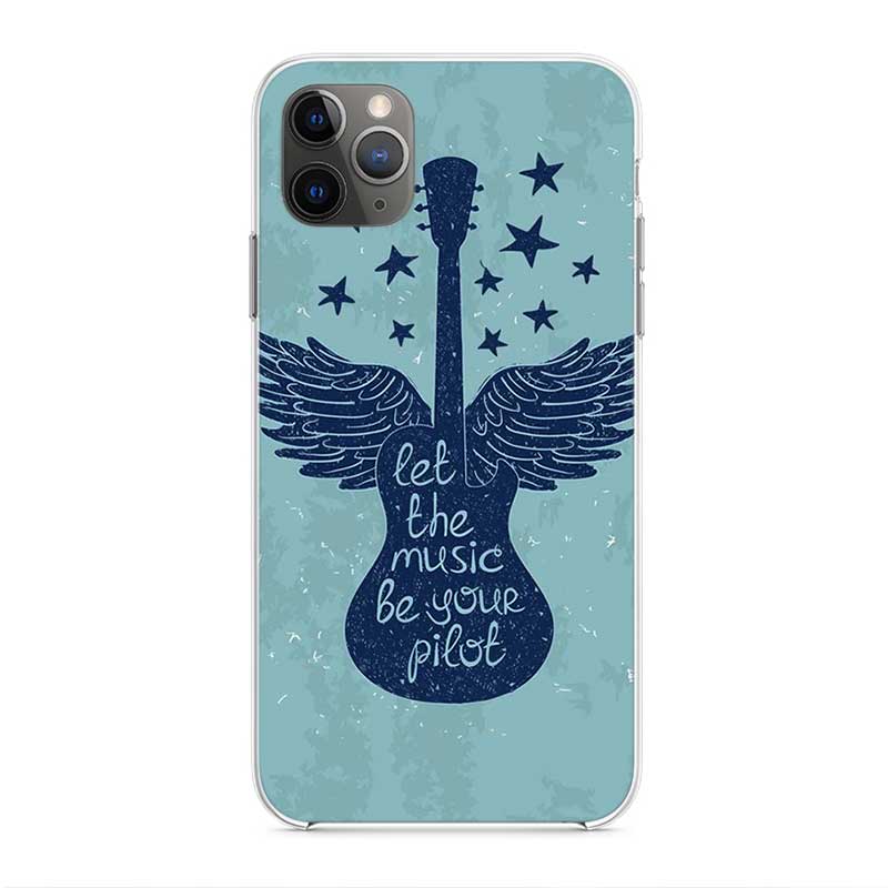 Guitar Music Soft Mobile Phone Covers For IPhone X XS MAX SE 2020 XR 11 11Pro 12 Mini Shell 8 7 6 6S Plus Transparent TPU Case