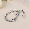 1Pc Silver Color Heart Phone Charms Plastic Love Beaded Rope For Phone Women Men Short Cell Phone Lanyard Keychains