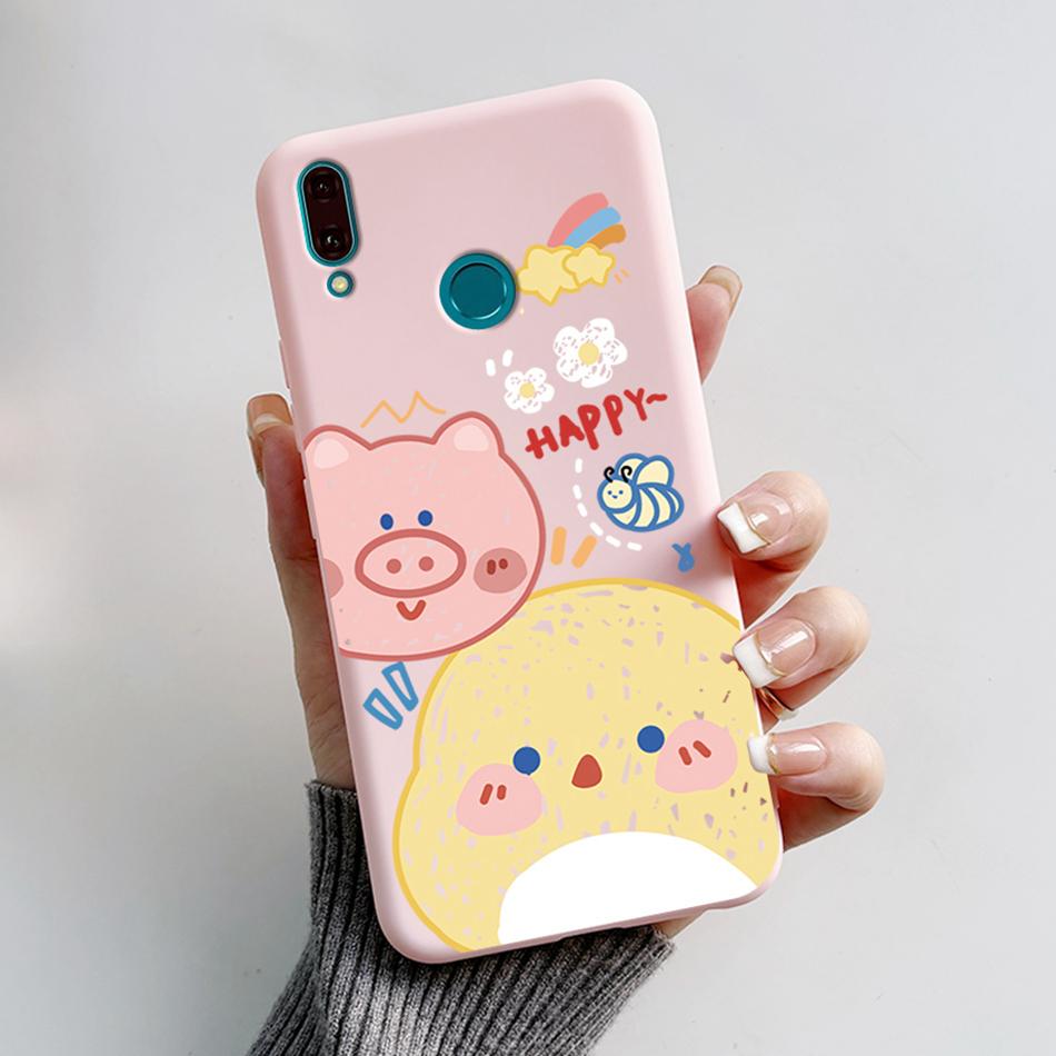 Silicone Case For Huawei Y9 2019 Case JKM-LX3 Cartoon Soft TPU Fundas Phone Cover For Huawei Y9 2019 Y 9 Cases Shockproof Coque