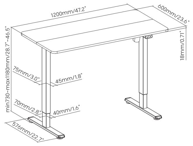 Adjustable Height Table Up Up Frigg Black