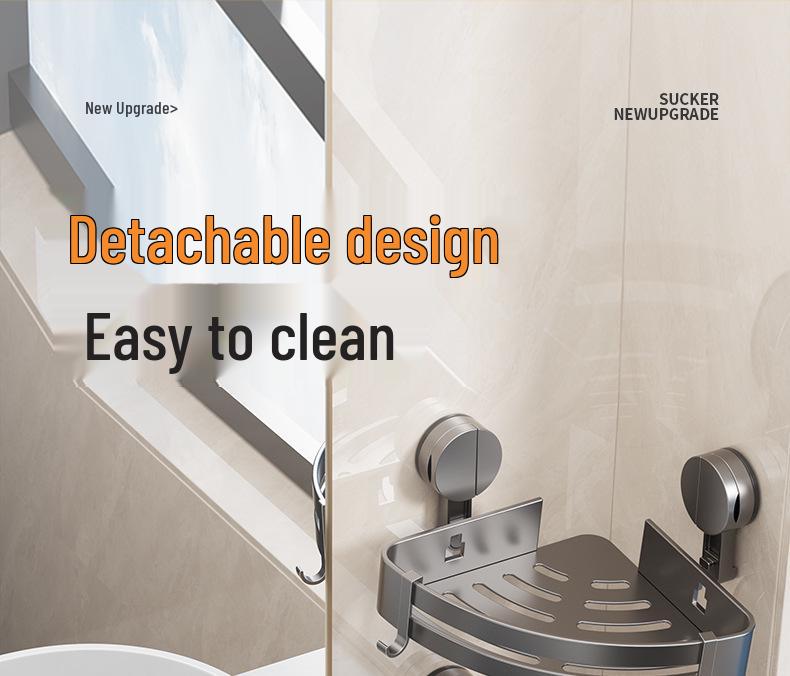 Dreieckige Saugnapf-Eckablage: Wandmontiertes Badezimmer-Aufbewahrungsregal