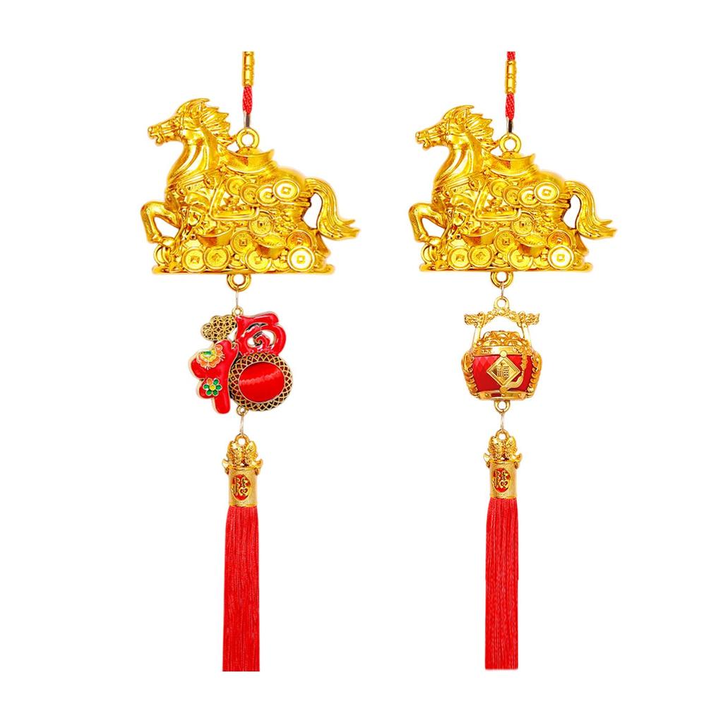 Chinese Year Decoration Golden Horse Pendant Wall Hanging Ornament for Living Room