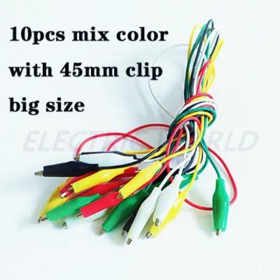 Alligator Clips Electrical Test Lead Roach Clip Test Jumper Wire Connectors Double-ended Cable Connectors Crocodile Clips