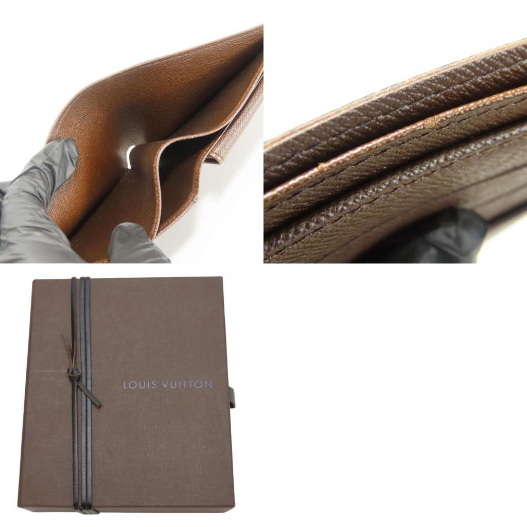 Used LOUIS VUITTON Bifold Wallet Porte BilletsCartes CrÃ©dit Monet N61665 Damier Ebene Brown Accessory