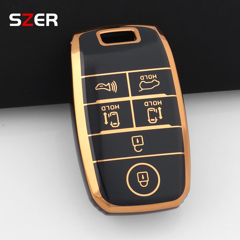 6 Button New Tpu Car Smart Key Case Shell Fob Holder Keychain Protector For Kia Sedona Grand Carnival Sorento L580 Accessories