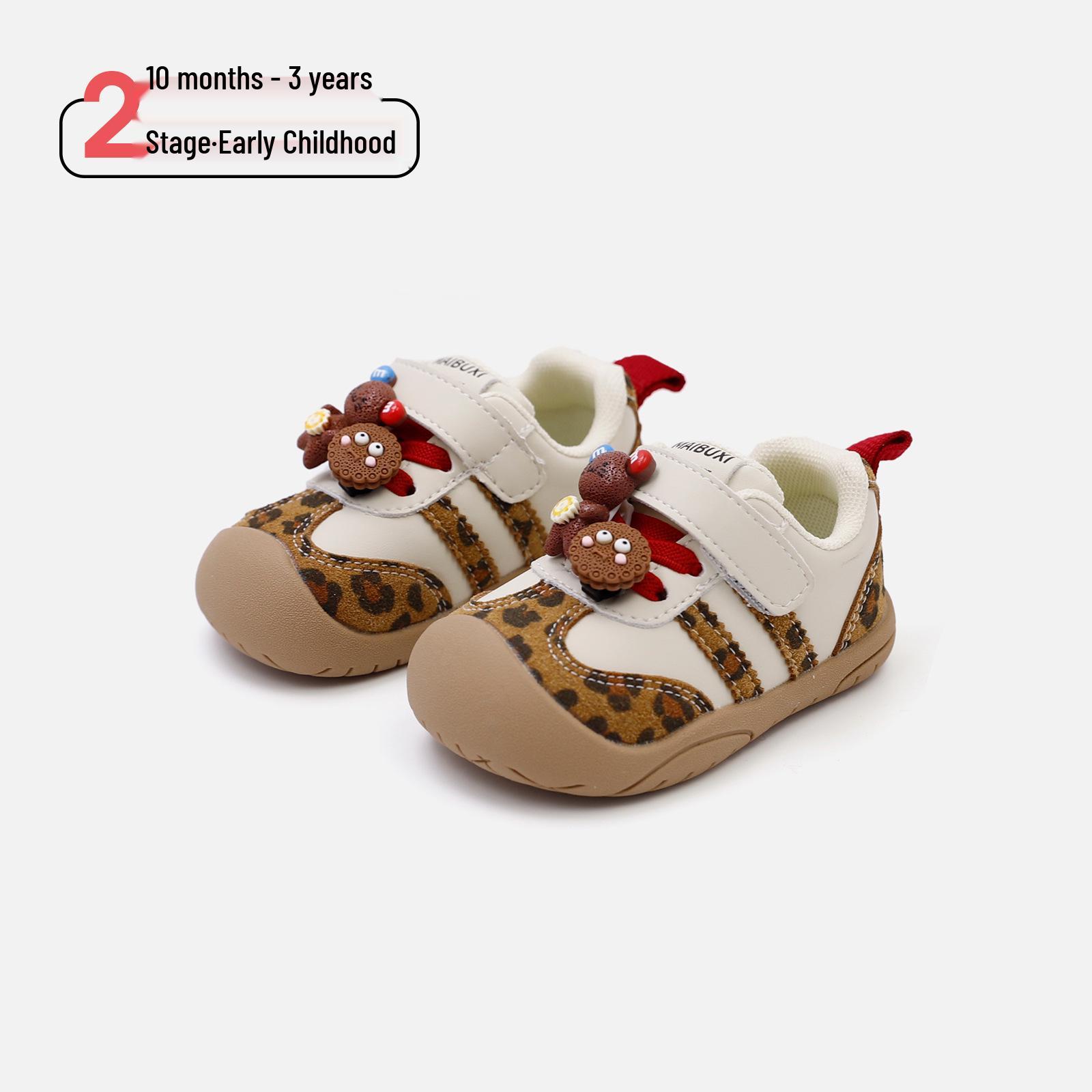 

Дитячі ходунки з леопардовим принтом - М яка підошва, нековзкі спортивні туфлі для малюків перед ходьбою для хлопчиків 19, 14.0cm коричневий