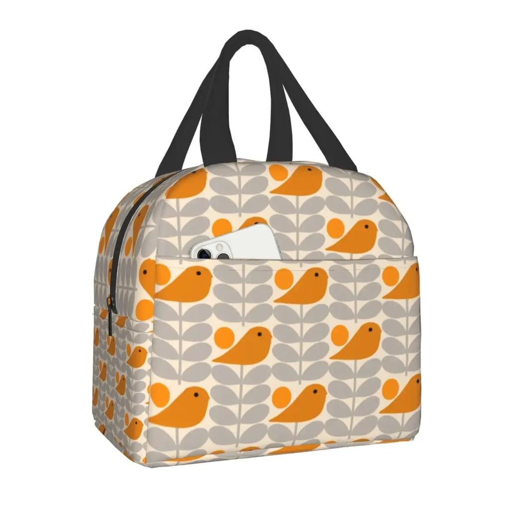 Orla Kiely Multi Stem Thermal Insulated Lunch Bag Scandinavian Flower Portable Lunch Tote for Outdoor Picnic Storage Food Box