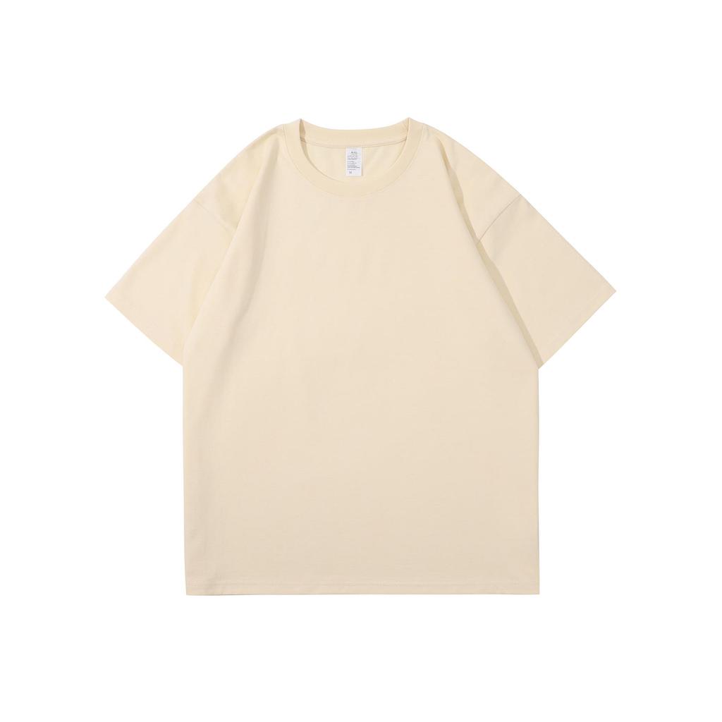 260g Heavy Combed Cotton Drop Shoulder Short-Sleeve T-Shirt for Men & Women - Summer Loose Fit Solid Color