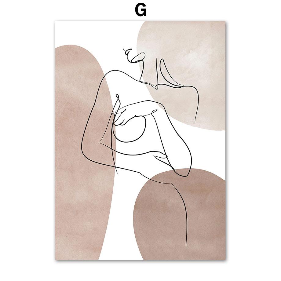 Abstract Sexy Woman Face Lines Wall Art PaintingCanvas  Nordic Aesthetic Posters And Prints Wall Pictures For Living Room Decor