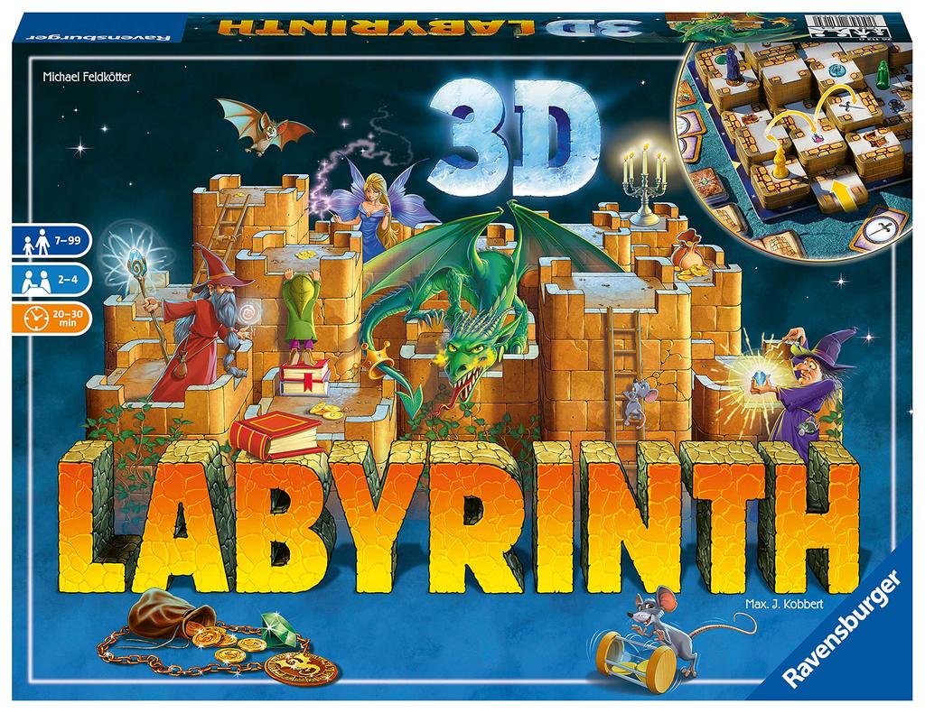 Ravensburger 3D Labyrinth Game Analog For Ages 7 and 26831 3 [Board Game] 2-4 Players, Up,