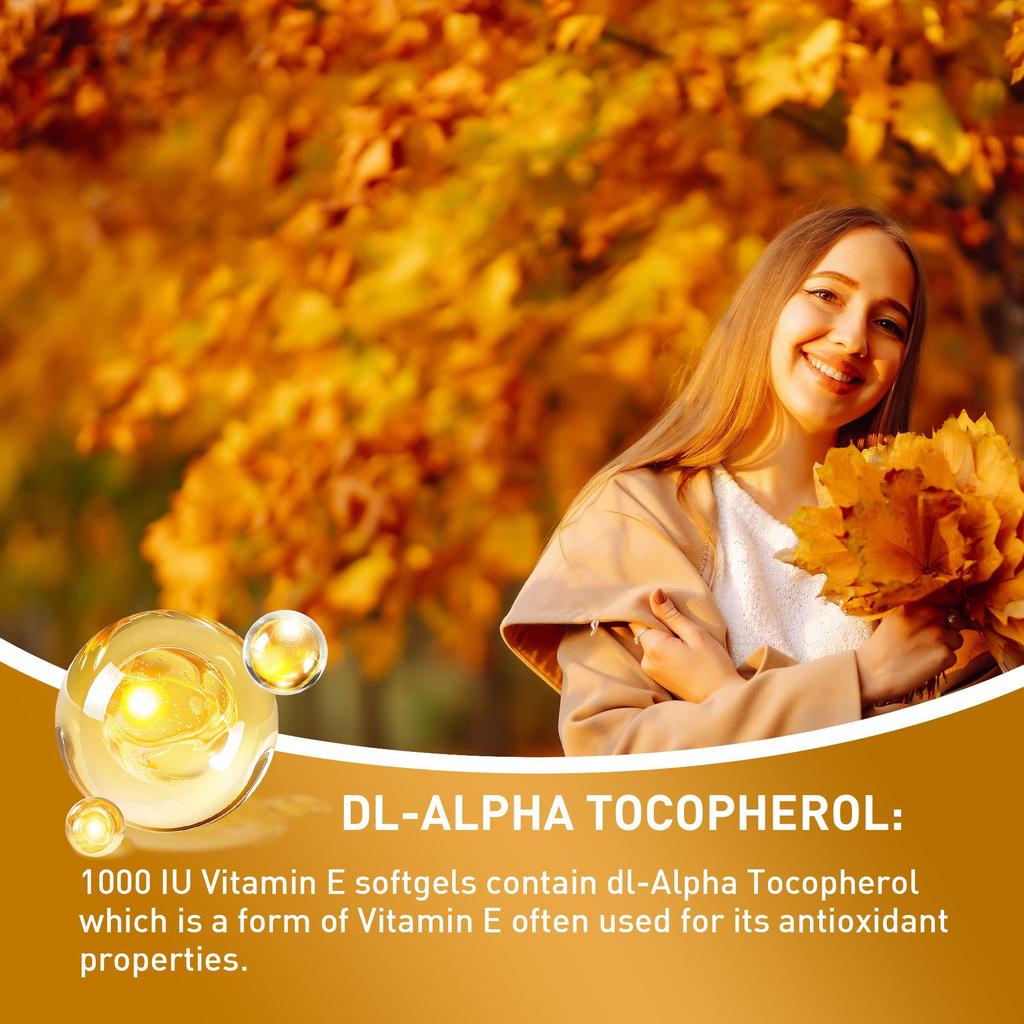 Vitamin E for Face, Hair, Glowing and Skin care,Cardiomyocyte Health, Antioxidant Protection