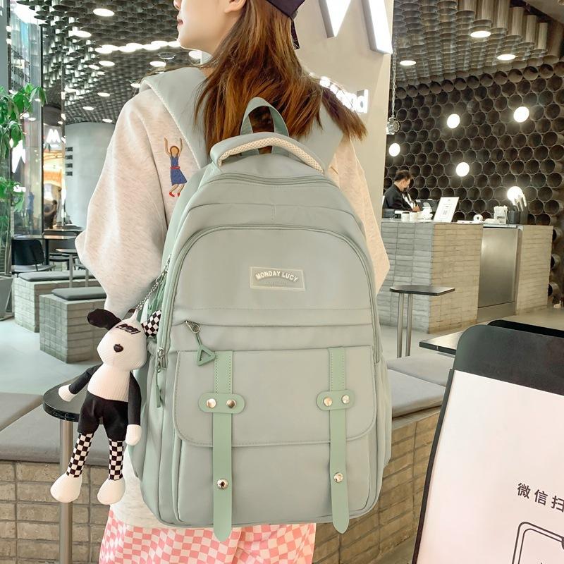 2025 New Backpack Girls College Student School Bag Men's Junior High School High School Student Primary School Student Large Capacity Travel Backpack