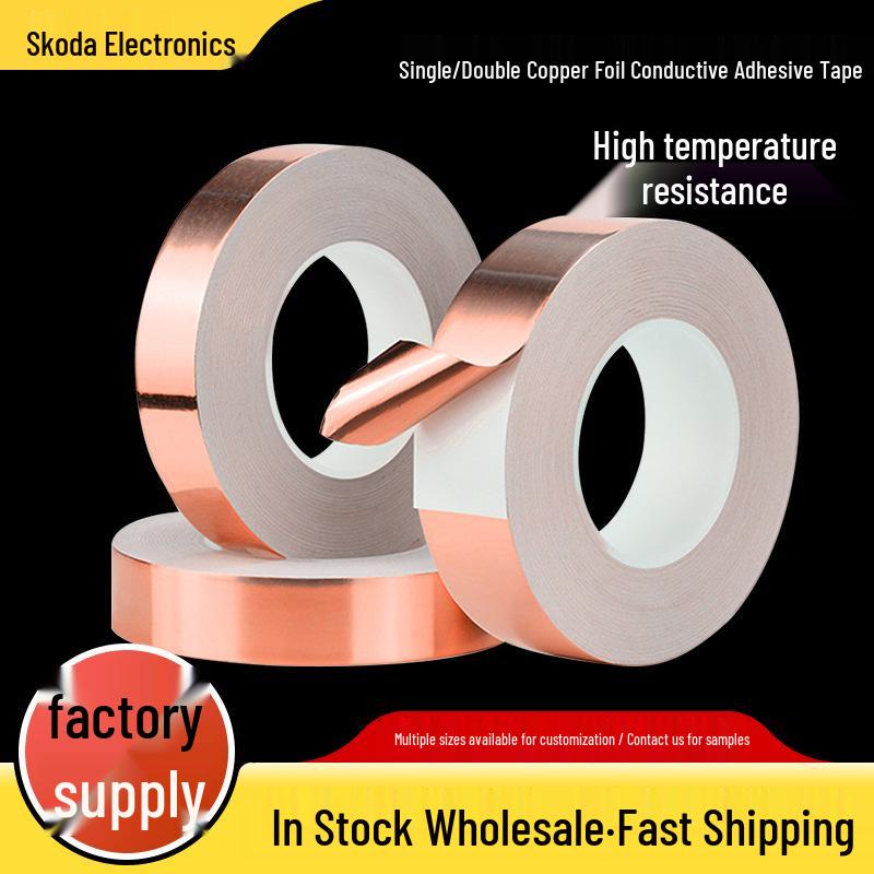 

High-Temperature Anti-Static Double-Sided Conductive Copper Foil Tape for Lithium Energy Applications Single-Sided 3mm*30m*0.05mm