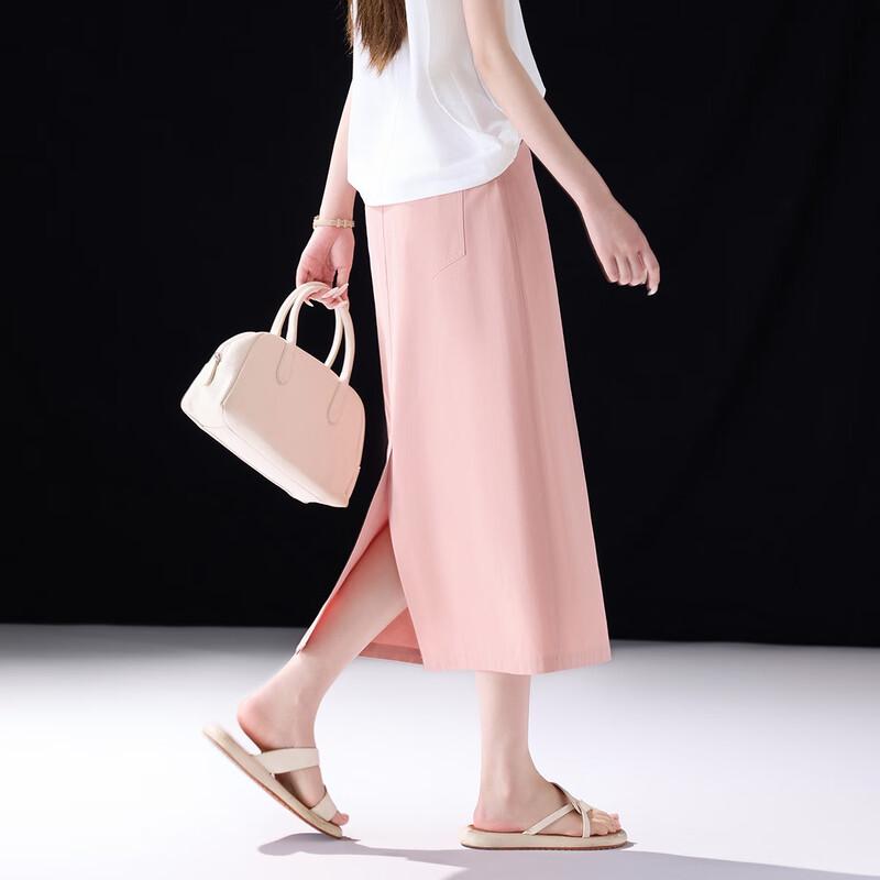 Demana Women's Pure Cotton Crossover Waist Straight Skirt