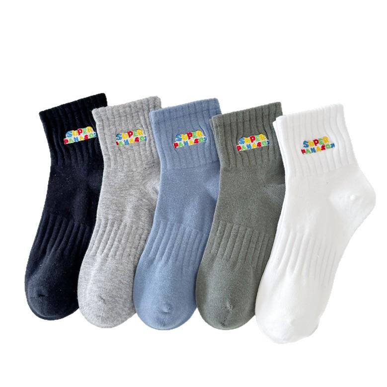 Cityboy Korean Trend Embroidered Mid-Calf Skateboard Cotton Socks for Men and Women
