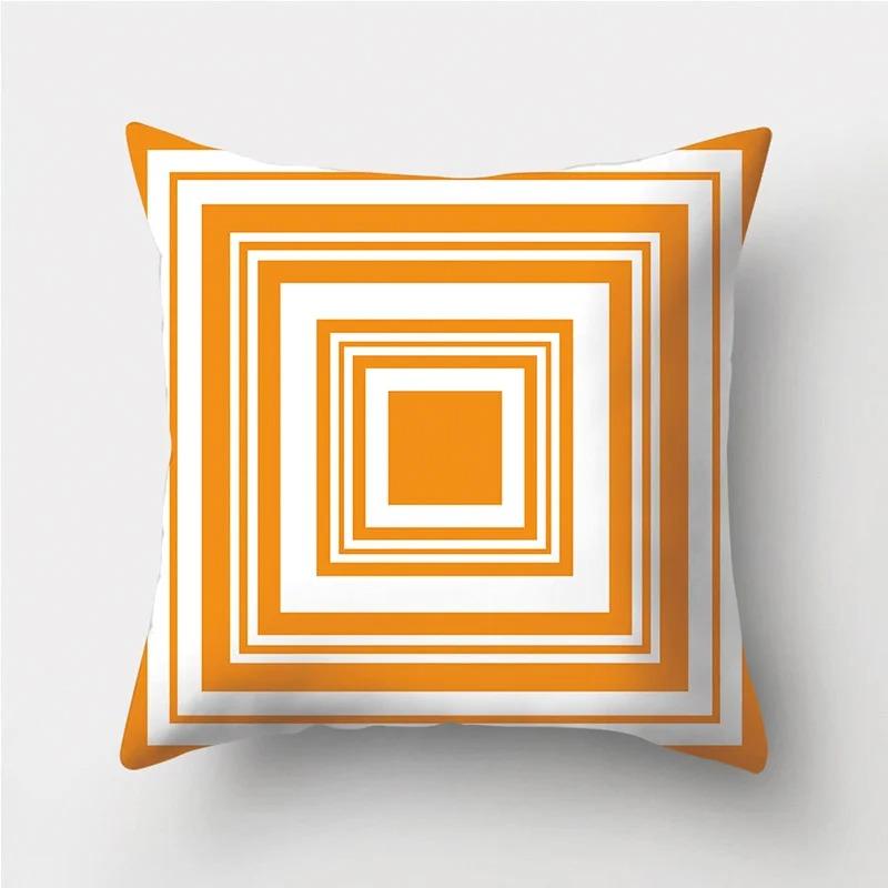 Orange Warm Color Irregular Pattern Series Pillowcases Geometric Striped Pillowcases Sofa Car Sofa Living Room Decoration