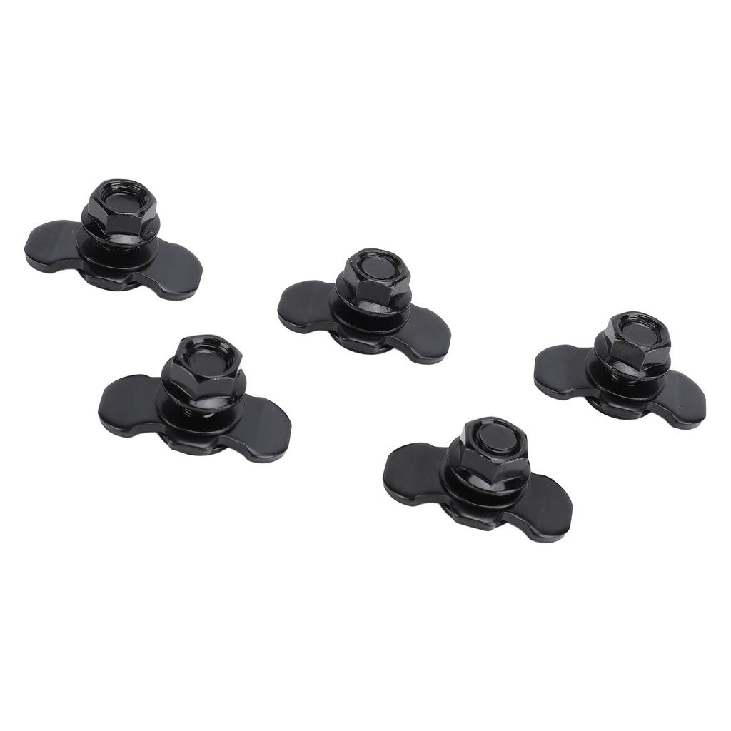 5pcs L Track Double Lug Threaded Stud Nut Fitting M10x20mm for Truck Bed Trailer Cargo Control Pickup RV ATV Black