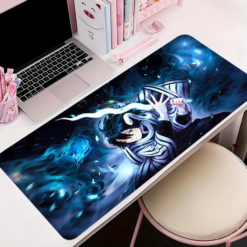 Mouse Pad Office PC Accessories Keyboard Mat Anime Pattern Antislip Rubber Mousepad Gamer Ddemon Slayer Obanai Iguro Desk Mat