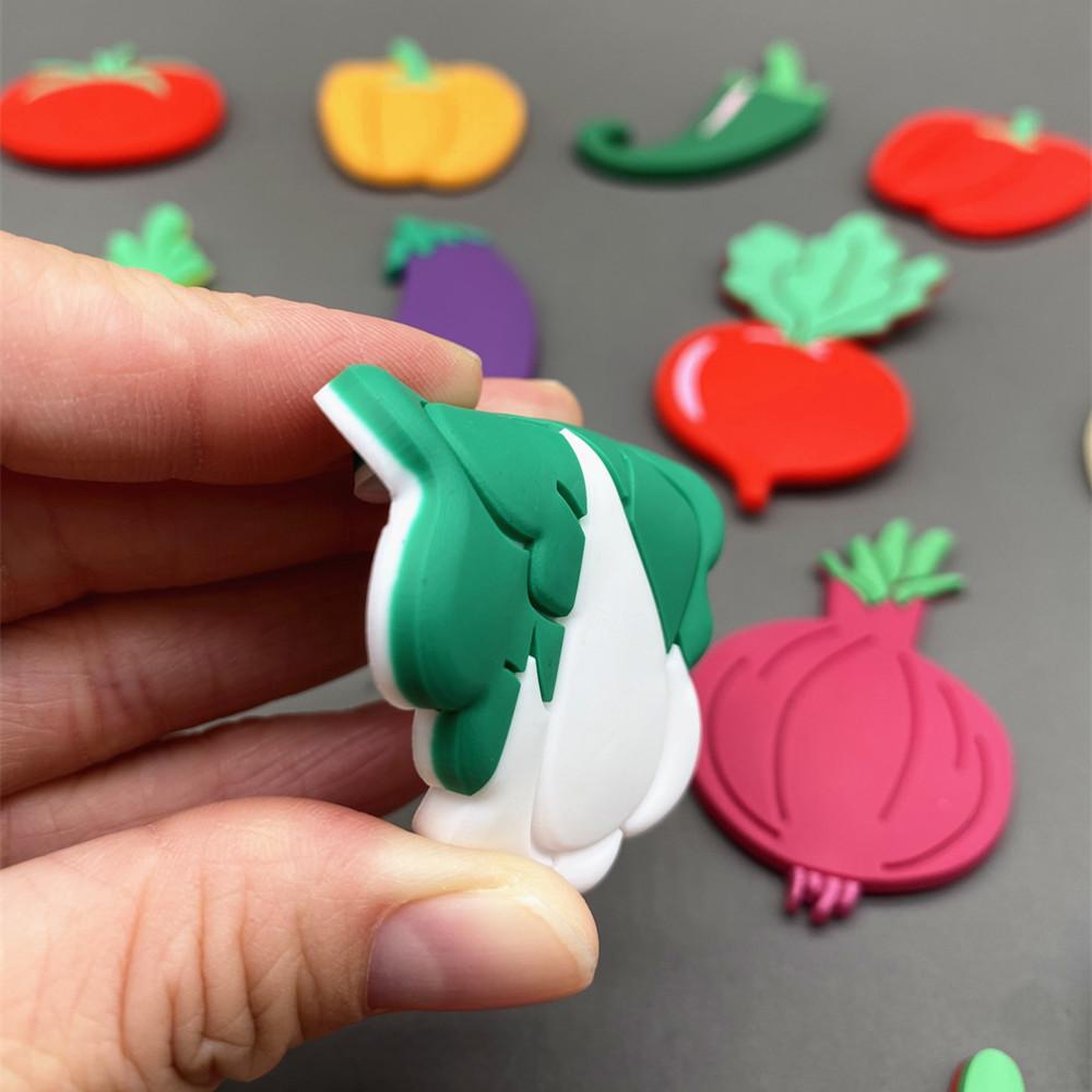 PVC Fridge Magnet Set for Refrigerator Decor Cartoon Magnets for Children Kids Funny Magnetic Toy Creative Food Fruit Magnets