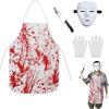 Halloween Costume Set Butcher Apron Horror Set Halloween Party Decoration Diy White Mask