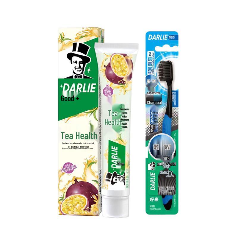 

Darlie Tea Plus Passion Fruit Toothpaste & Charcoal Toothbrush Set