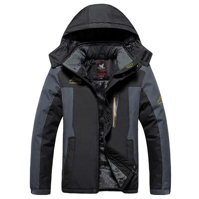 Autumn and Winter Men's Jacket Plus Velvet Thicken Plus Size Warm Windproof Waterproof Mountaineering Clothes