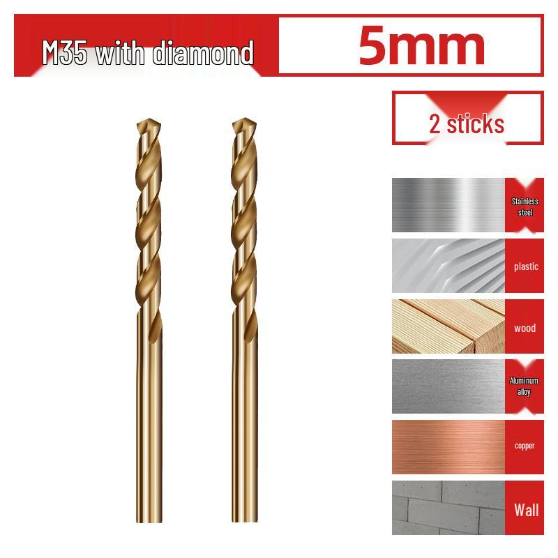 Cobalt-Coated High Hardness 304 Stainless Steel Twist Drill Bit