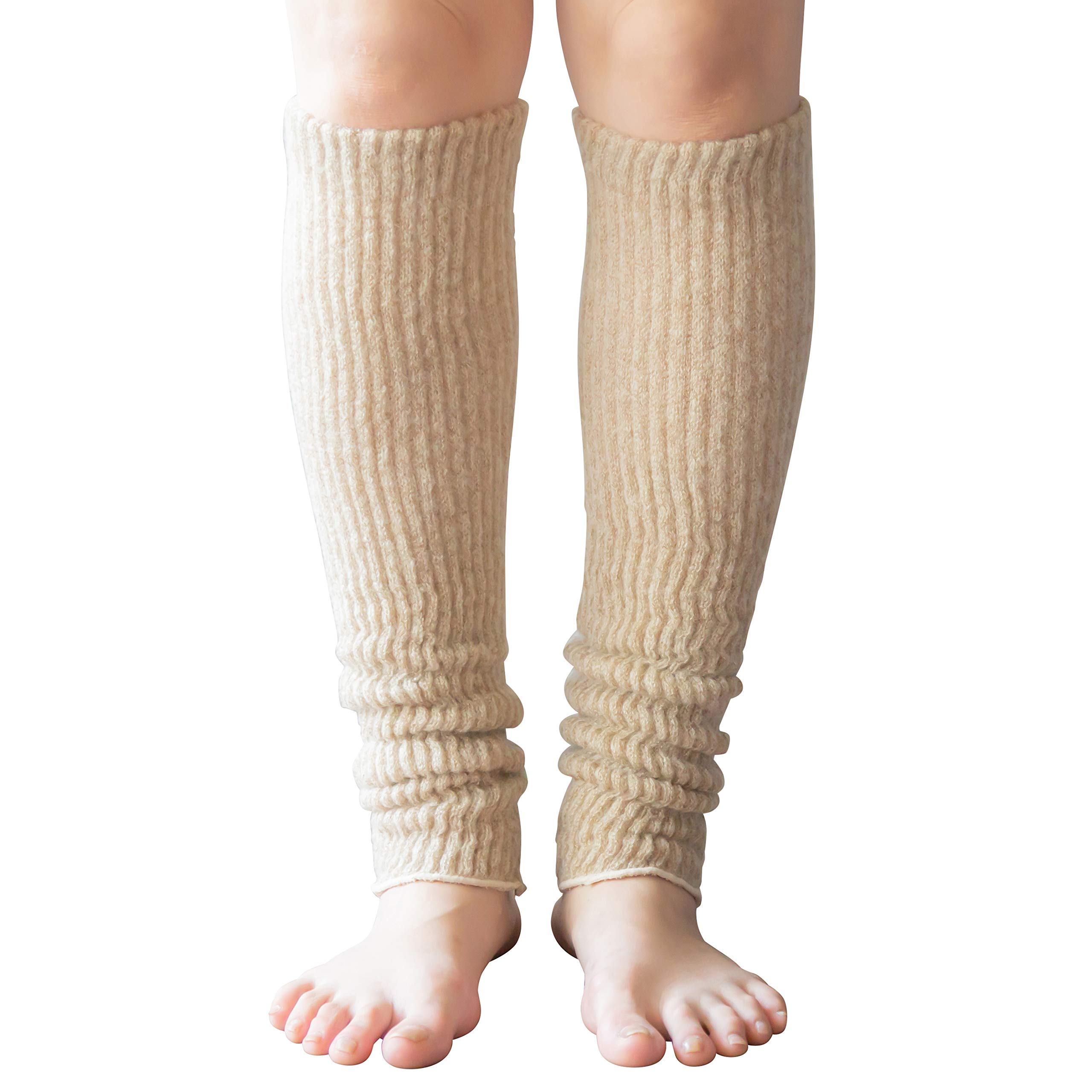 

mofmofu Silk Leg Warmers for Men and Unisex [SOWAN] Women, (Beige)