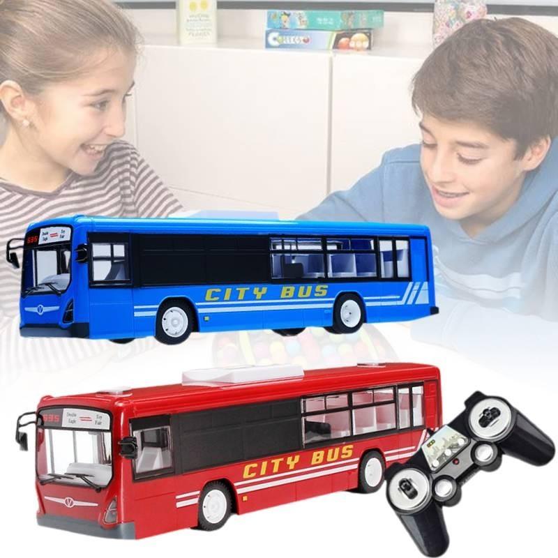 Remote Control Bus Toy For Kids 112 Scale Realistic Sounds And Lights Battery Operated
