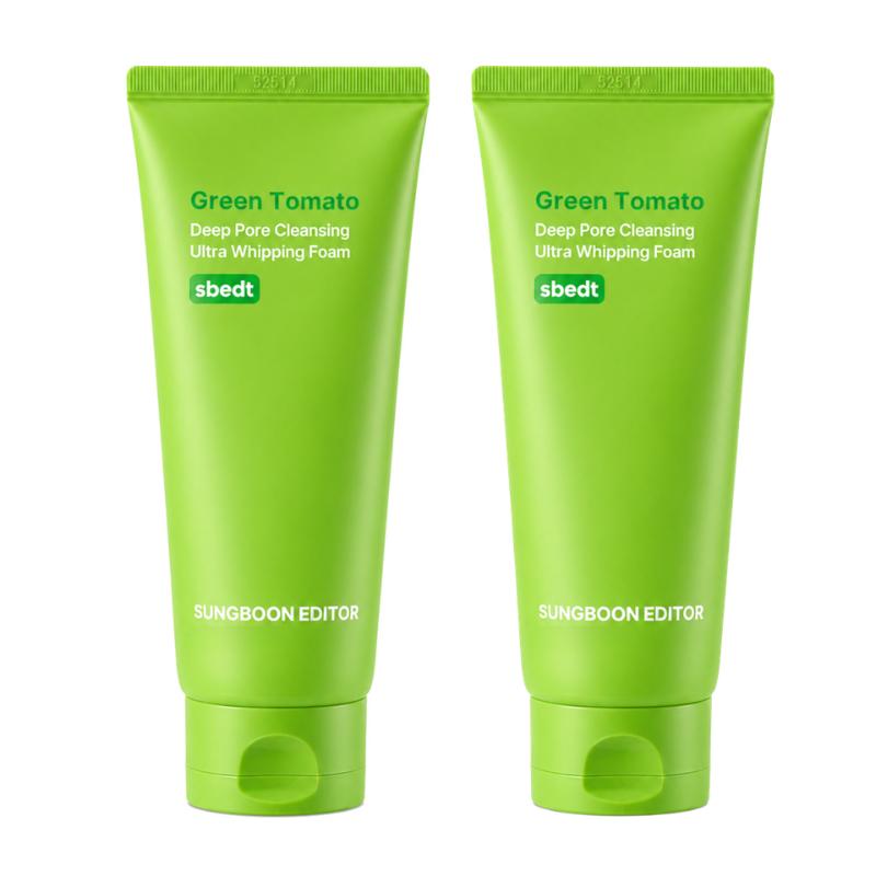SUNGBOON EDITOR Green Tomato Deep Pore Cleansing Ultra Whipping Foam 120g | Korean Facial Cleanser